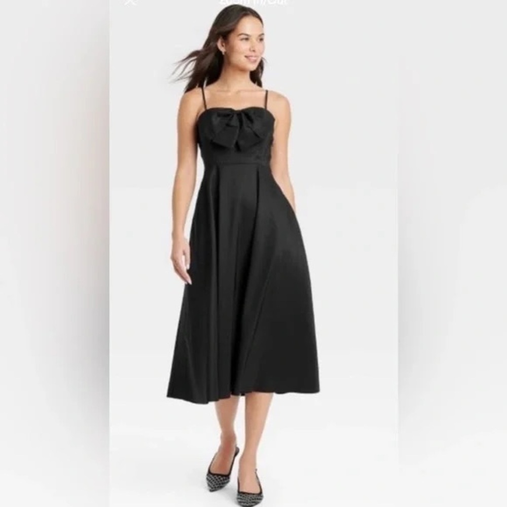 a new day Elegant Black Dress with Bow